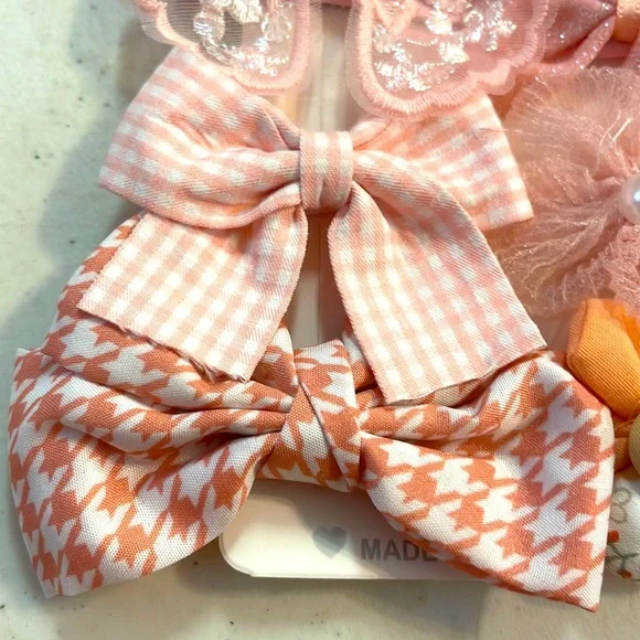 🎉2xHP🎉NWT Yeepsys Pink Fashion Hair Bows Set of 8 - Picture 3 of 7